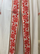 Eve Red Tatreez Embroidered Palestinian Kaftan Thobe (3 Piece Set)