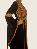 Eve Red Tatreez Embroidered Palestinian Kaftan Thobe (3 Piece Set)