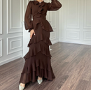 Ruffled Trim Mermaid Skirt Evening Dress