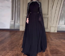 Luxury Embellished Chiffon Cape Shawl Evening Dress