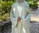 Fara Floral Lace Frill Open Abaya (includes Match Hijab)