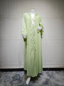 Layali Floral Lace Open Abaya