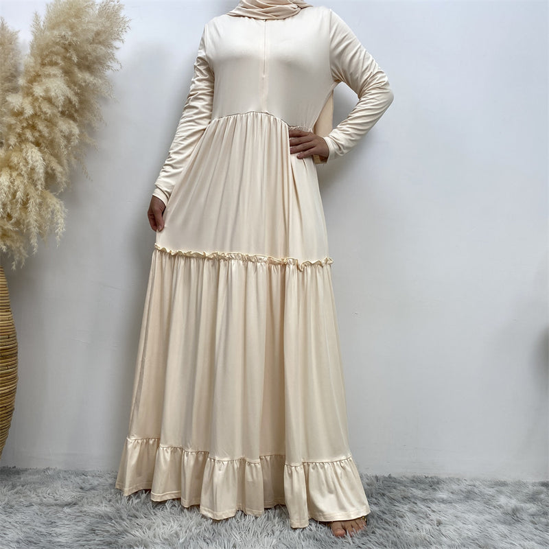 Maternity & Nursing Essential Front Zipper Ruffles Maxi Dress