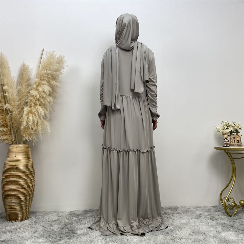 fitted lace wedding dress Venus Misty Gray Maxi - DM exclusive - Nursing Friendly - Maternity Friendly