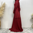 Maternity & Nursing Essential Front Zipper Ruffles Maxi Dress