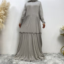 Maternity & Nursing Essential Front Zipper Ruffles Maxi Dress