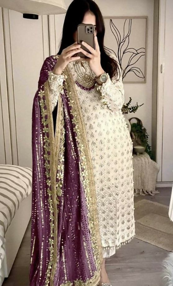 Pakistani Dress 3 Pc Set 2 Colours