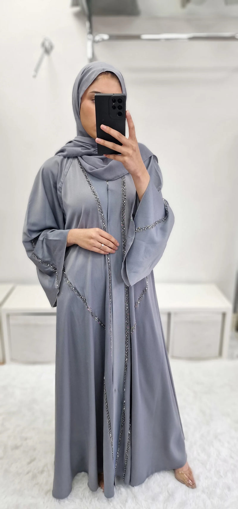 Khadija Abaya Grey UAE