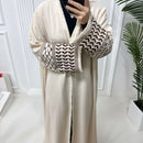 Palestinian Keffiyah Embroidered Open Abaya Cardigan