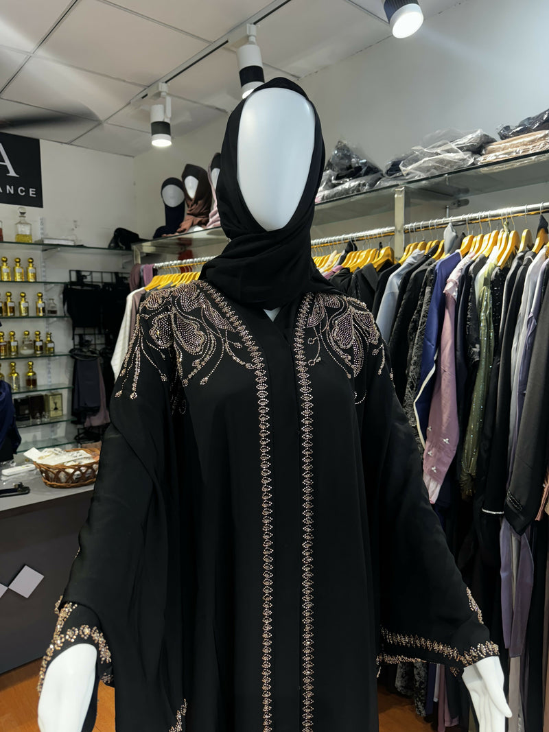 Heavy Diamond Embedded Wedding Abaya 3 colours