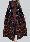 Fatima Color Tatreez Embroidered Palestinian Kaftan Thobe (3 Piece Set)