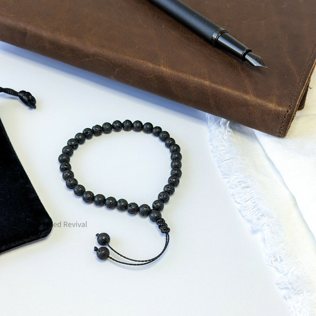 Lava Stone Tasbih Bracelet | Men's Misbaha, 33 Beads