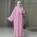 Fulla Floral Sleeve Open Abaya (includes Sleeveless Inner Dress)