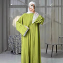Fulla Floral Sleeve Open Abaya (includes Sleeveless Inner Dress)