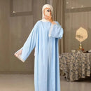 Fulla Floral Sleeve Open Abaya (includes Sleeveless Inner Dress)