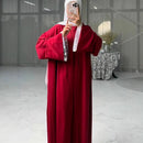 Fulla Floral Sleeve Open Abaya (includes Sleeveless Inner Dress)