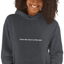 "from the river to the sea." Embroidered Unisex Hoodie