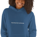 "from the river to the sea." Embroidered Unisex Hoodie