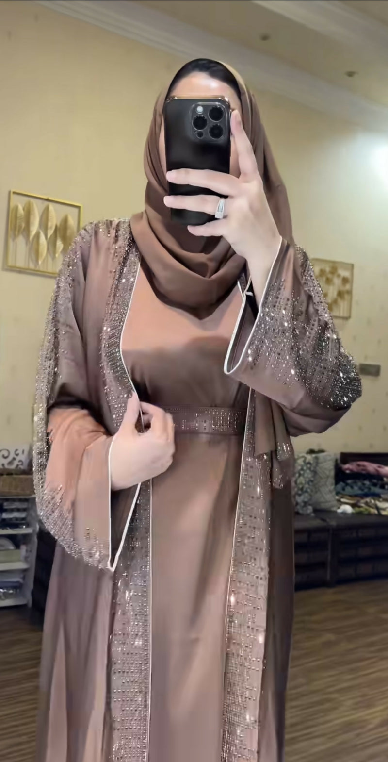 Amal Diamond Beaded Abaya Set