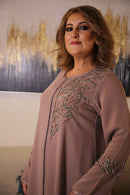 Woman Brown Kaftan with Crystals genuine green 