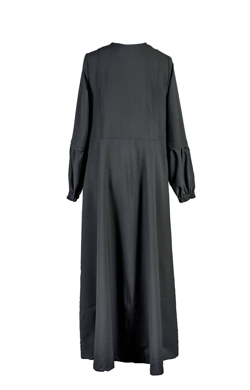 Calla Abaya black custom loose-waist minimalistic