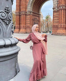 Grab this gorgeous evening gown crafted in satin Nida polyester