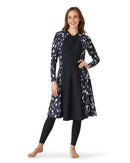 Fleck zip thru swim dress SPF50+