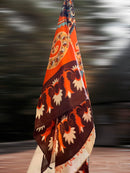 Golden Night Satin Hijab orange brown green