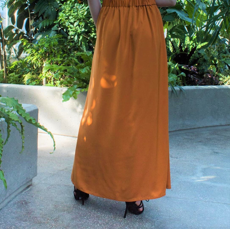 Front Pleated Maxi Skirt
