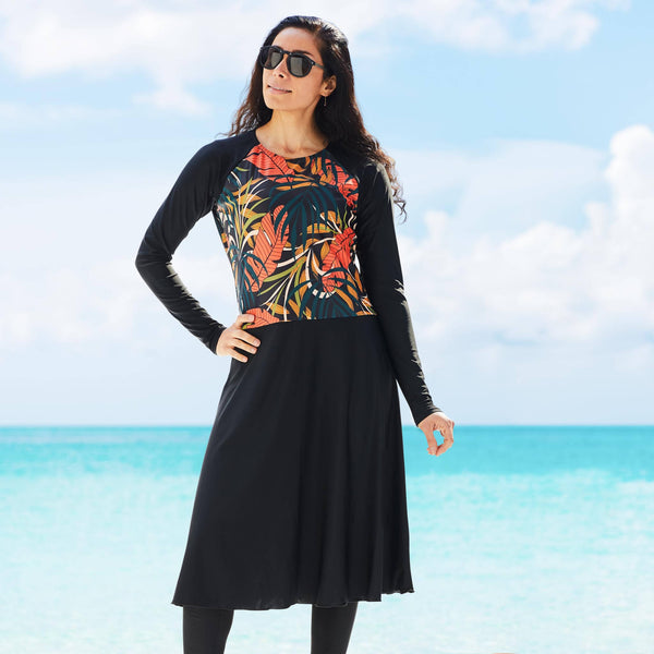 Aztec Swim Dress SPF50+ long-sleeve top skirt leggings beach 
