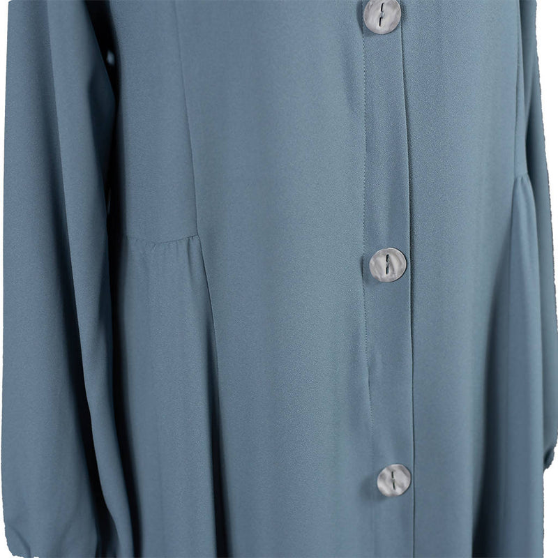 Ixora Abaya light blue fully buttoned