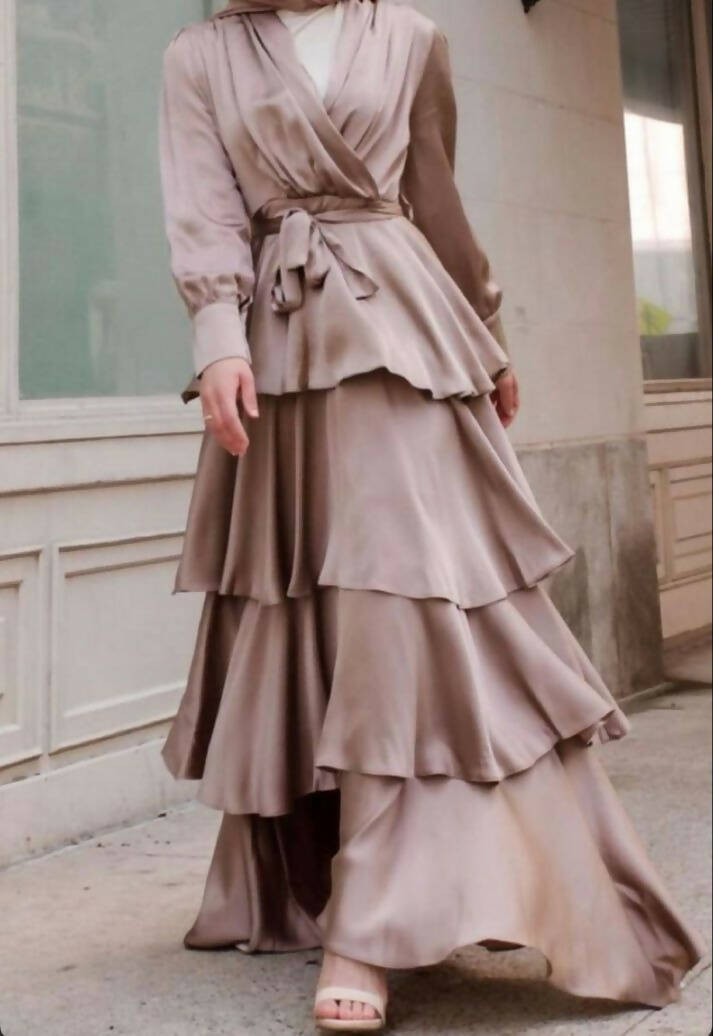 Three Layered Abaya Gown + Free Hijab 4+ Colors Three Layered Abaya Gown + Free Hijab 4+ Colors