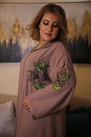 Woman Brown Jalabiya preciosa stones green handmade