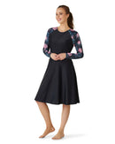 Leaf swim dress SPF50+