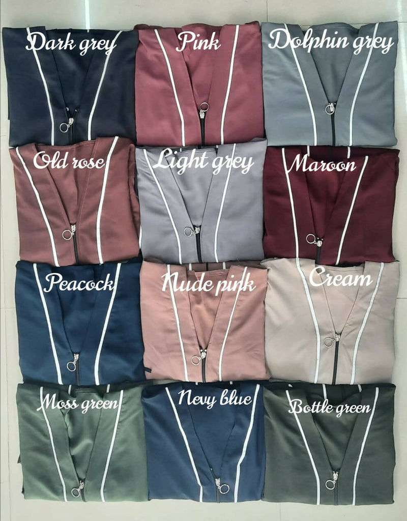 Masha Daily Wear Zipper Abaya 12+ Colors