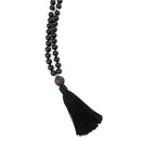 Black Onyx Tassel Tasbih | Women's Islamic Prayer Beads, 99 Beads
