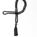 Black Onyx Tassel Tasbih | Women's Islamic Prayer Beads, 99 Beads
