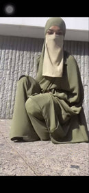 Jilbab With Pants Two Piece Set 3 Sleeve Designs 12+ Colors