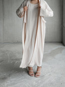 Ecru 2 Piece Abaya