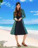 Forest zip thru swim dress SPF50+