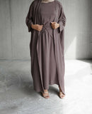 Cedar 3 Piece Linen Abaya