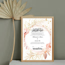 The Floral Wreath Contract is a custom bespoke nikkah or anniversary contract