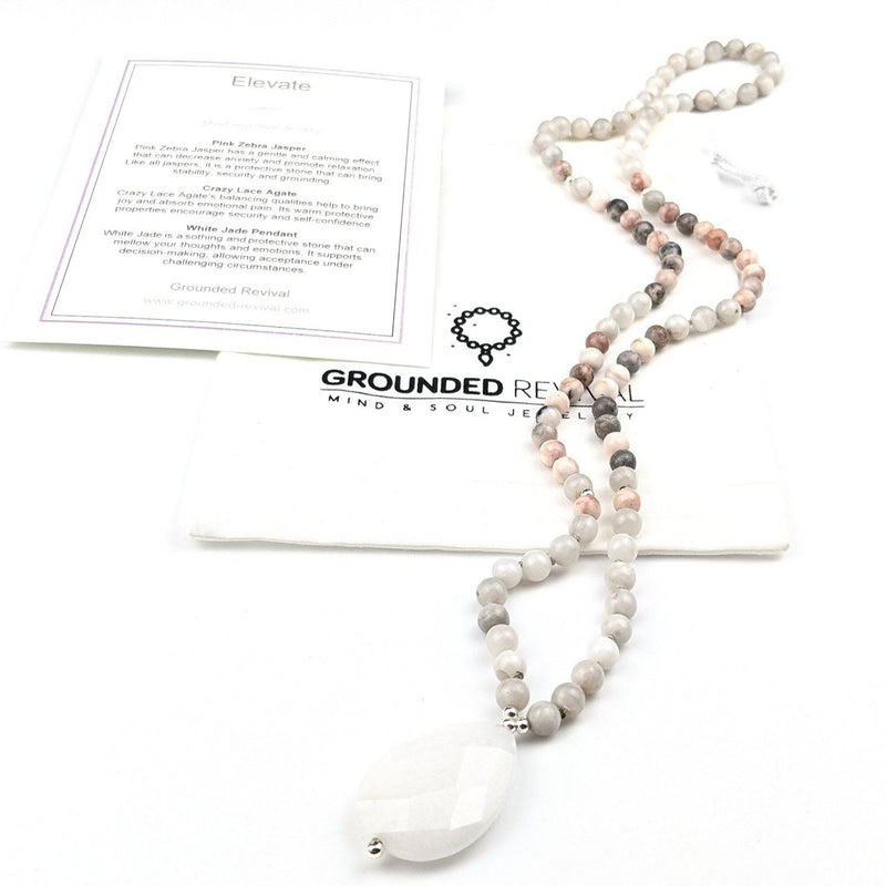 Pink Zebra & Jade Tasbih | Women's Islamic Prayer Beads, 99 Beads