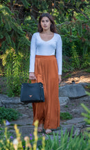 Front Pleated Maxi Skirt