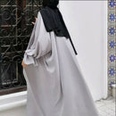 Abu Dhabi Frill Cuff Satin Open Abaya