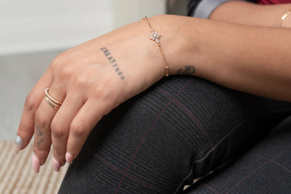 Model wearing My North Star Bracelet on wrist