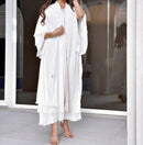 IVORY WHITE 3 LAYERED ABAYA