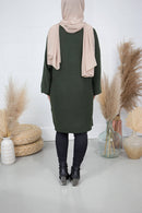Nahda Fares Knit Cardigan green back view