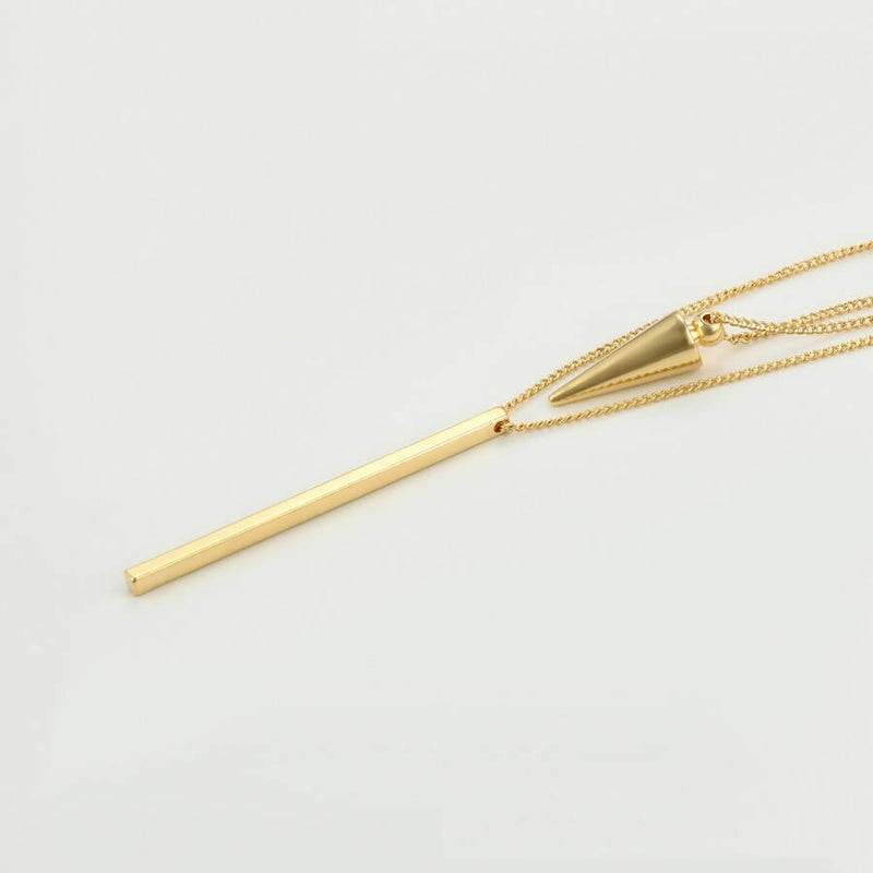 End of Gold Glorious Bar & Spike Necklace