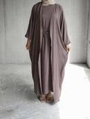 Cedar 3 Piece Linen Abaya